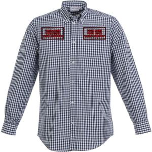 imageChef Works Custom Embroidered Mens Gingham Dress ShirtNavy  White Check
