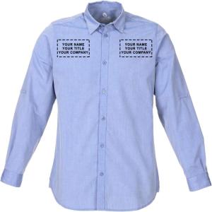 imageChef Works Custom Embroidered Mens Modern Chambray Dress ShirtBlue