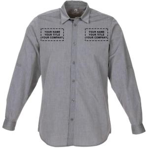 imageChef Works Custom Embroidered Mens Modern Chambray Dress ShirtGrey
