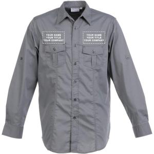 imageChef Works Custom Embroidered Mens Pilot ShirtGrey