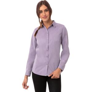 imageChef Works Womens Modern Chambray Dress ShirtPurple