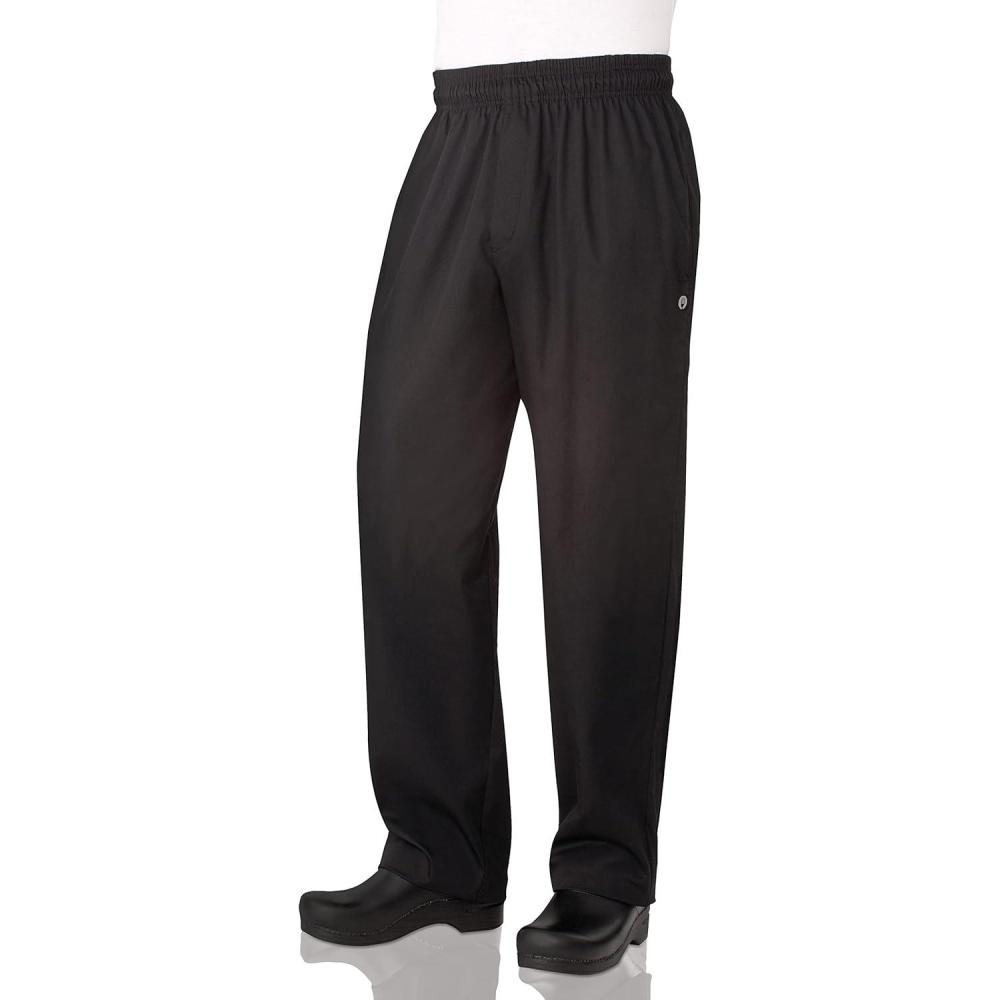imageChef Works Mens Essential Baggy ZipFly Chef PantsBlack