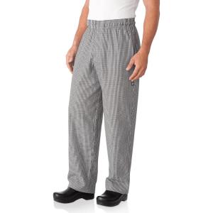 imageChef Works Mens Essential Baggy ZipFly Chef PantsSmall Check