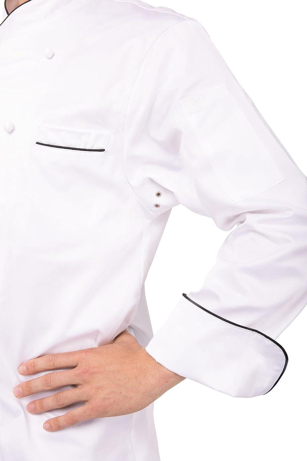 imageChef Works Mens Monte Carlo Premium Cotton Chef CoatWhite