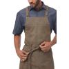 imageChef Works Unisex Uptown CrossBack Bib ApronBlue Taupe