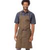 imageChef Works Unisex Uptown CrossBack Bib ApronBlue Taupe
