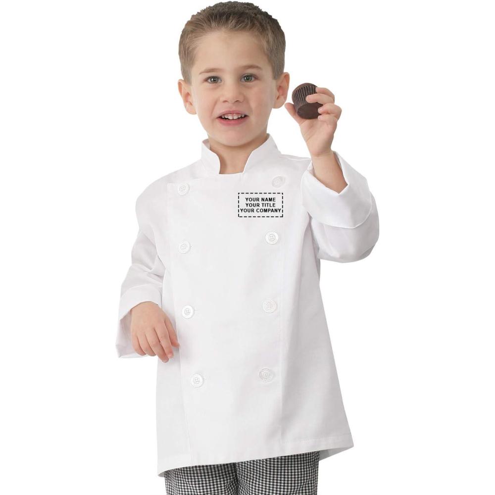 imageChef Works Custom Embroidered Kids Chef CoatWhite
