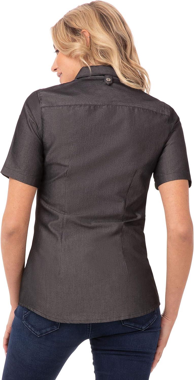 imageChef Works Custom Embroidered Womens Detroit Denim ShirtBlack