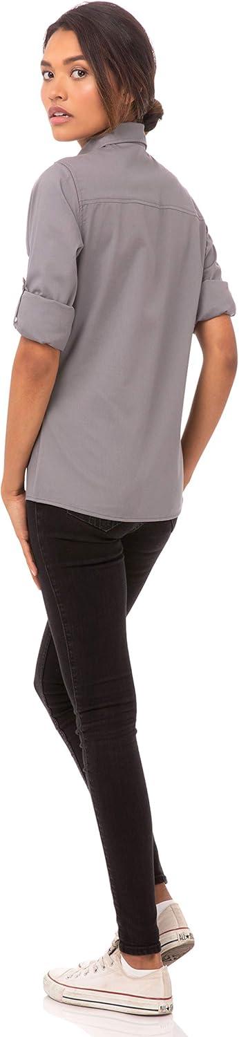 imageChef Works Custom Embroidered Womens Pilot ShirtGrey