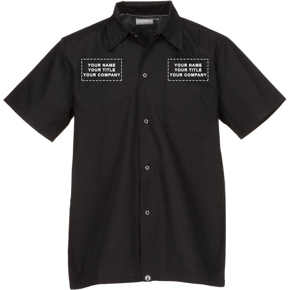imageChef Works Custom Embroidered Mens Utility Cook ShirtBlack