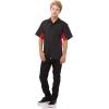 imageChef Works Custom Embroidered Mens Universal Contrast ShirtBlk Red Mesh