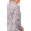 imageChef Works Custom Embroidered Womens Modern Gingham Long Sleeve Dress ShirtChocolate