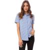 imageChef Works Custom Embroidered Womens Modern Gingham Short Sleeve Dress ShirtBlue