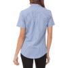 imageChef Works Custom Embroidered Womens Modern Gingham Short Sleeve Dress ShirtBlue