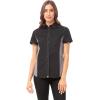 imageChef Works Custom Embroidered Womens Universal Contrast ShirtBlk Gry Mesh