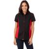 imageChef Works Custom Embroidered Womens Universal Contrast ShirtBlk Red Mesh