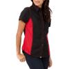 imageChef Works Custom Embroidered Womens Universal Contrast ShirtBlk Red Mesh