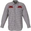 imageChef Works Custom Embroidered Mens Modern Gingham Long Sleeve Dress ShirtChocolate