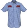 imageChef Works Custom Embroidered Mens Modern Gingham Short Sleeve Dress ShirtBlue