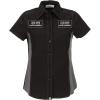 imageChef Works Custom Embroidered Womens Universal Contrast ShirtBlk Gry Mesh