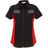 imageChef Works Custom Embroidered Womens Universal Contrast ShirtBlk Red Mesh