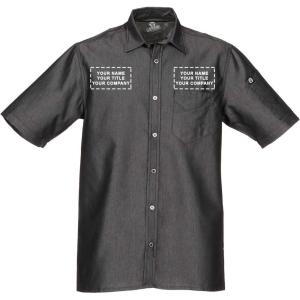 imageChef Works Custom Embroidered Mens Detroit Short Sleeve Denim ShirtBlack
