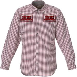 imageChef Works Custom Embroidered Mens Modern Gingham Long Sleeve Dress ShirtChili Peppers