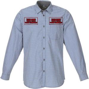 imageChef Works Custom Embroidered Mens Modern Gingham Long Sleeve Dress ShirtStrong Blue
