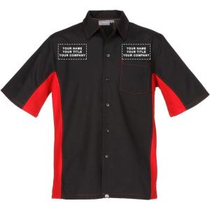 imageChef Works Custom Embroidered Mens Universal Contrast ShirtBlk Red Mesh