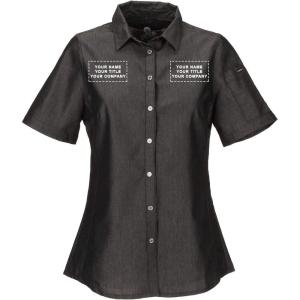 imageChef Works Custom Embroidered Womens Detroit Denim ShirtBlack