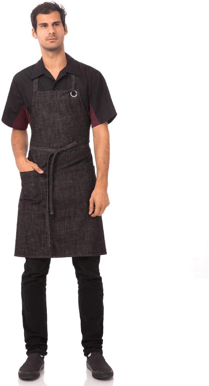 imageChef Works Custom Unisex Corvallis Bib ApronBlack Burgundy