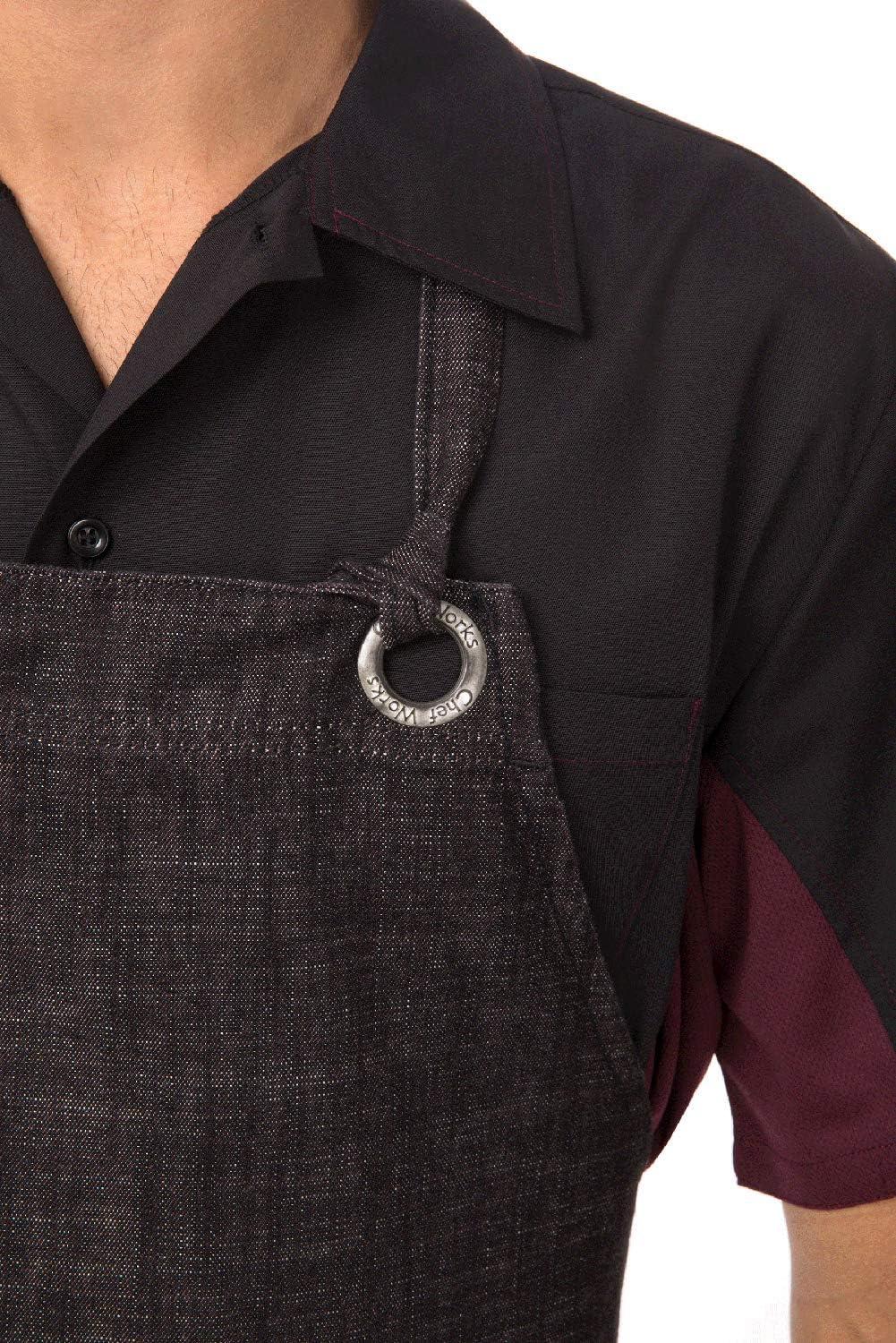 imageChef Works Custom Unisex Corvallis Bib ApronBlack Burgundy