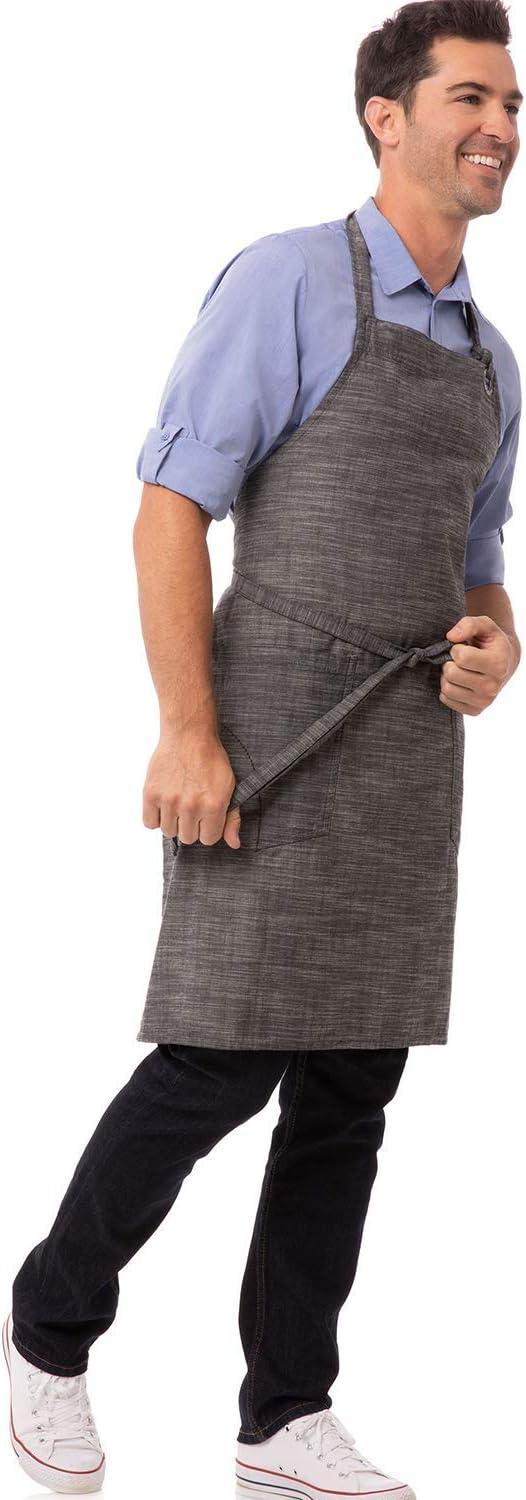 imageChef Works Custom Unisex Corvallis Bib ApronBlack Steel Grey