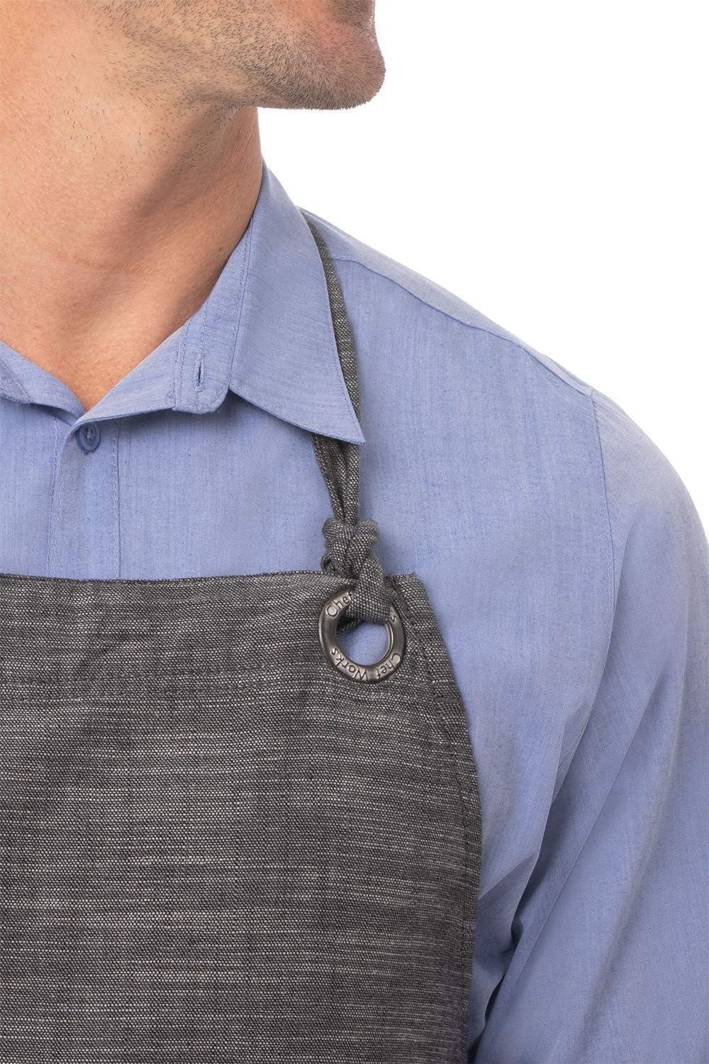 imageChef Works Custom Unisex Corvallis Bib ApronBlack Steel Grey