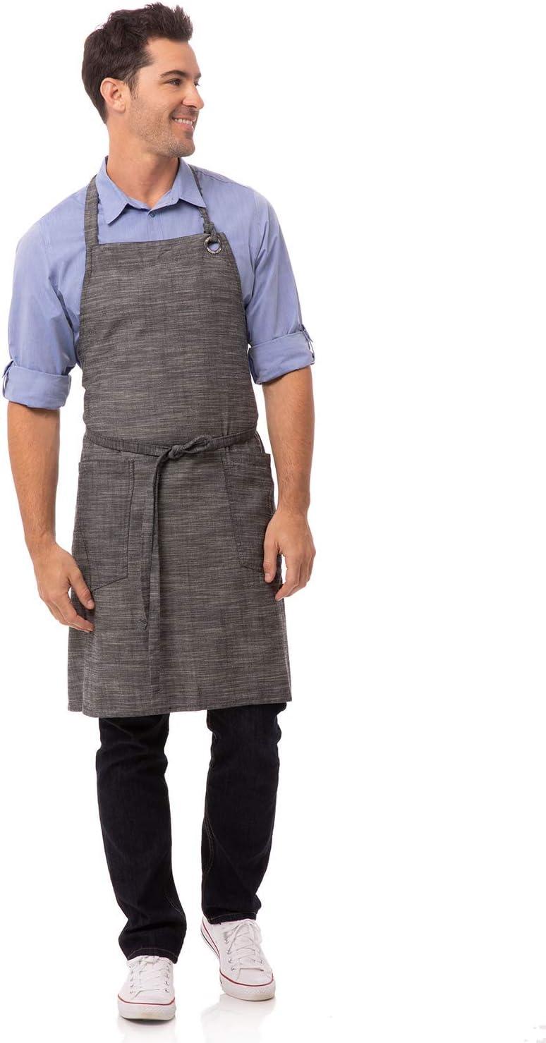 imageChef Works Custom Unisex Corvallis Bib ApronBlack Steel Grey