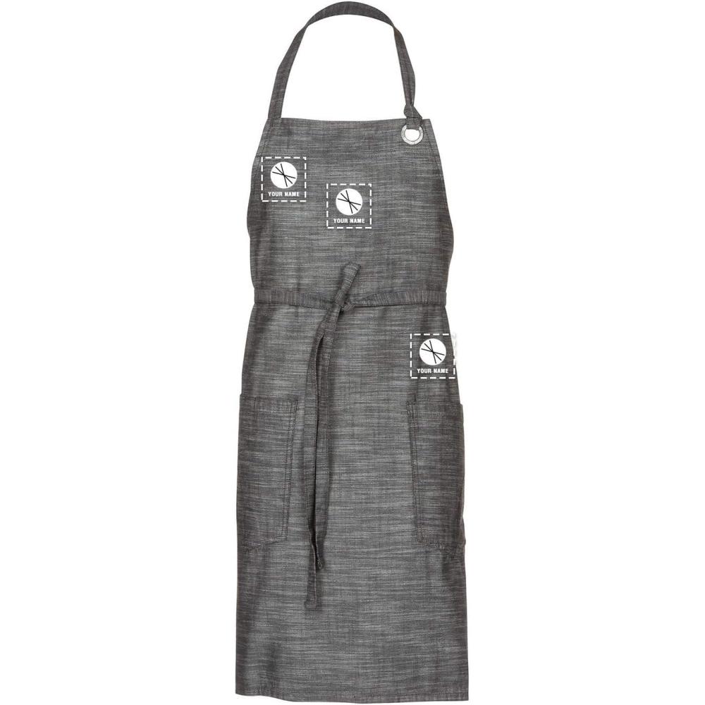 imageChef Works Custom Unisex Corvallis Bib ApronBlack Steel Grey