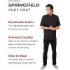imageChef Works Custom Springfield Chef Coat for Men  Personalized Text EmbroideryBlack