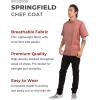 imageChef Works Custom Springfield Chef Coat for Men  Personalized Text EmbroideryBrick