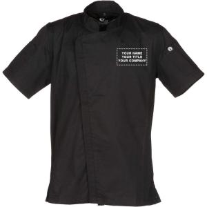 imageChef Works Custom Springfield Chef Coat for Men  Personalized Text EmbroideryBlack