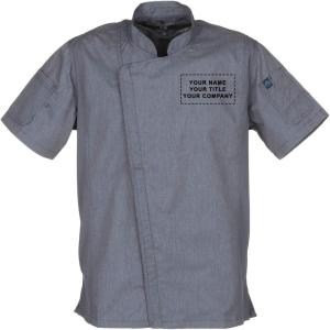 imageChef Works Custom Springfield Chef Coat for Men  Personalized Text EmbroideryInk Blue