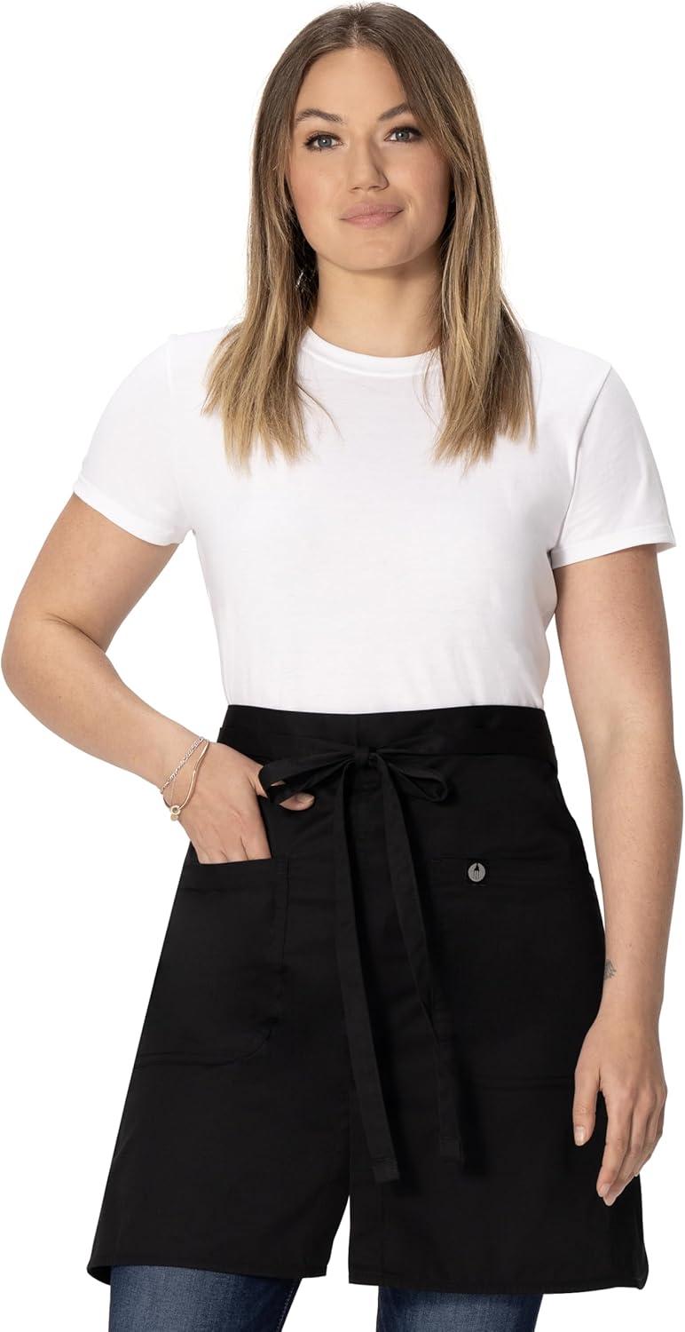 imageChef Works Unisex Brio Half Bistro ApronBlack