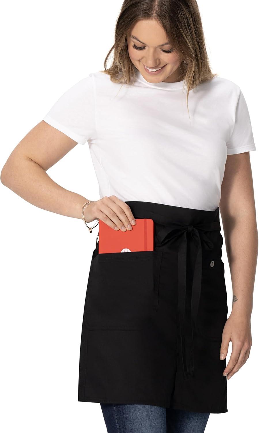 imageChef Works Unisex Brio Half Bistro ApronBlack