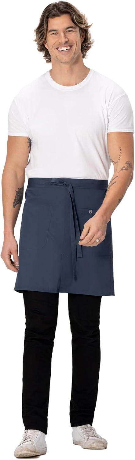 imageChef Works Unisex Brio Half Bistro ApronBlue