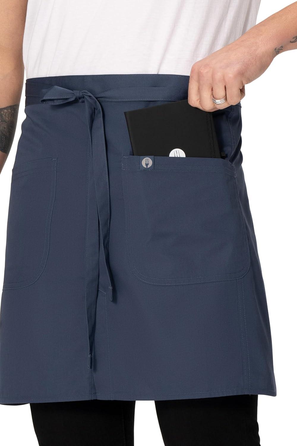 imageChef Works Unisex Brio Half Bistro ApronBlue