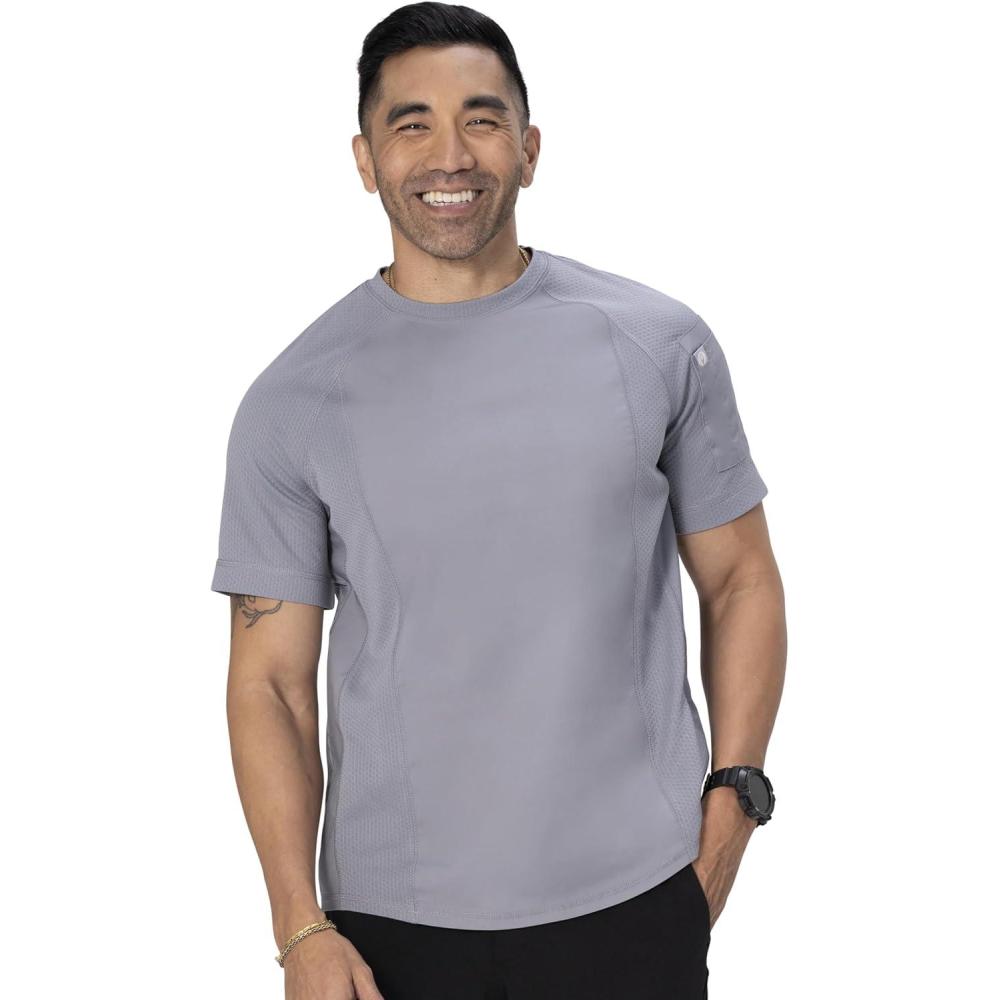 imageChef Works UnisexAdult UnisexAdult Aryes Crew ShirtGray
