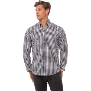 imageChef Works Mens Gingham Dress ShirtBlack  White Check