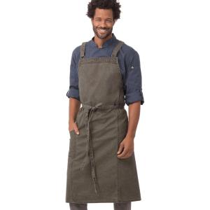 imageChef Works Unisex Denver Chefs Crossback Bib Work Utility ApronOlive Wood