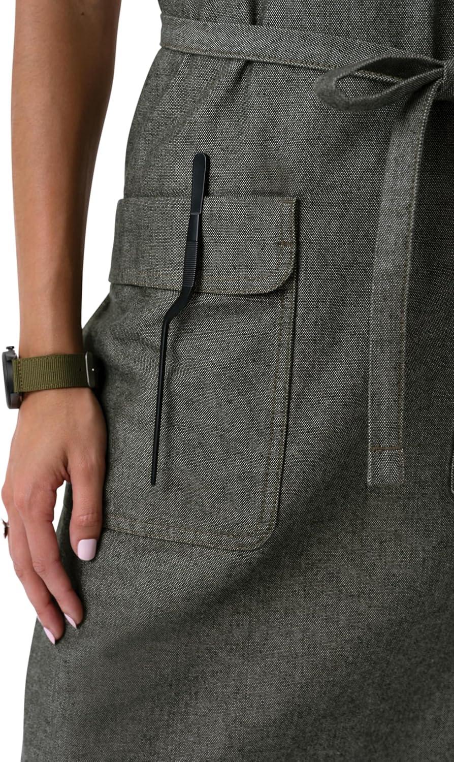 imageChef Works Unisex Utility Bib ApronOlive Natural