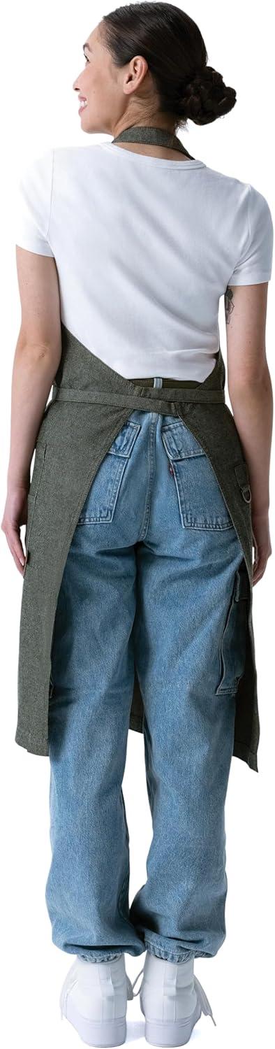 imageChef Works Unisex Utility Bib ApronOlive Natural