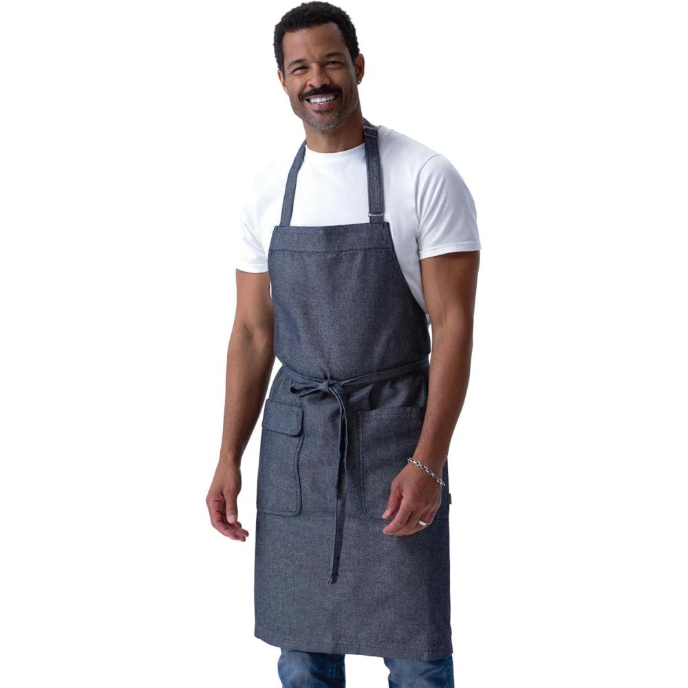 imageChef Works Unisex Utility Bib ApronNavy Natural